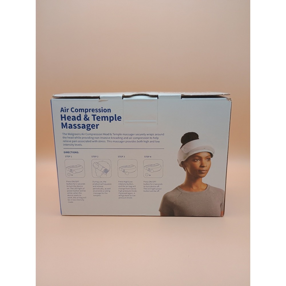 Walgreens Air‎ Compression Head & Temple Massager Adjustable Rechargeable White - Picture 3 of 6